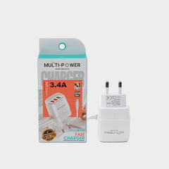 Dual-Port Wall Charger | 3.4A Fast Charging | M-104