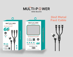 3-in-2 Metal Fast Cable - Universal Charging & Data